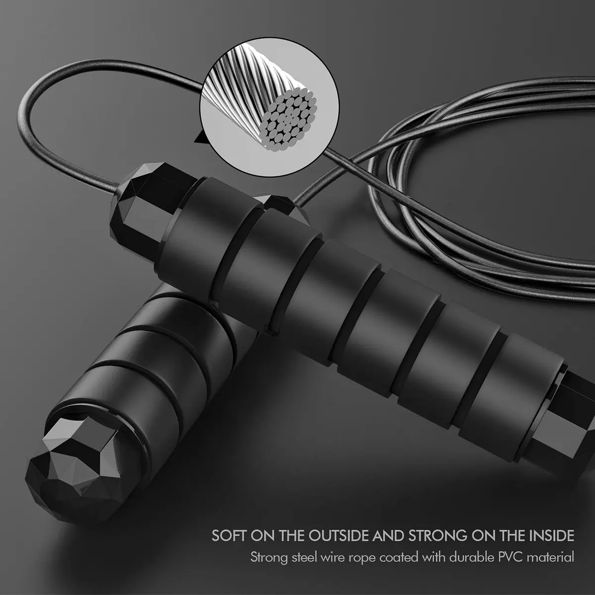 Loocio Jump Rope 110 inches | Tangle-Free Rapid Speed with Ball Bearings for Kids & Adults - view 3