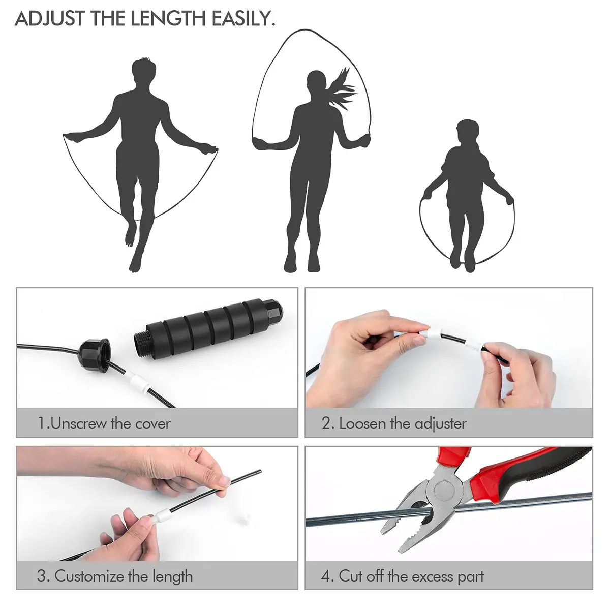 Loocio Jump Rope 110 inches | Tangle-Free Rapid Speed with Ball Bearings for Kids & Adults - view 4