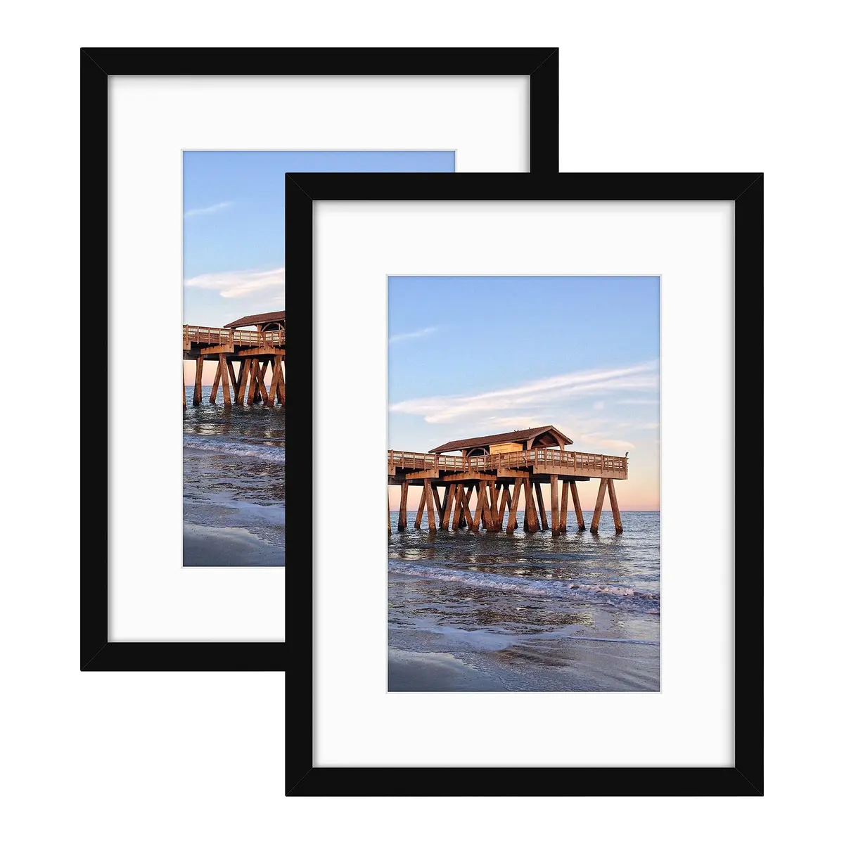 Golden State Art 12x16 Picture Frame, Solid Wood & Real Glass, Black | Classic Wall & Tabletop Decor - main product image