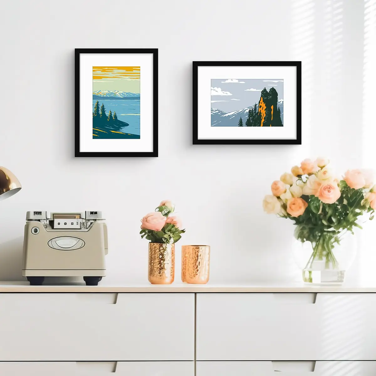 Golden State Art 12x16 Picture Frame, Solid Wood & Real Glass, Black | Classic Wall & Tabletop Decor - view 5
