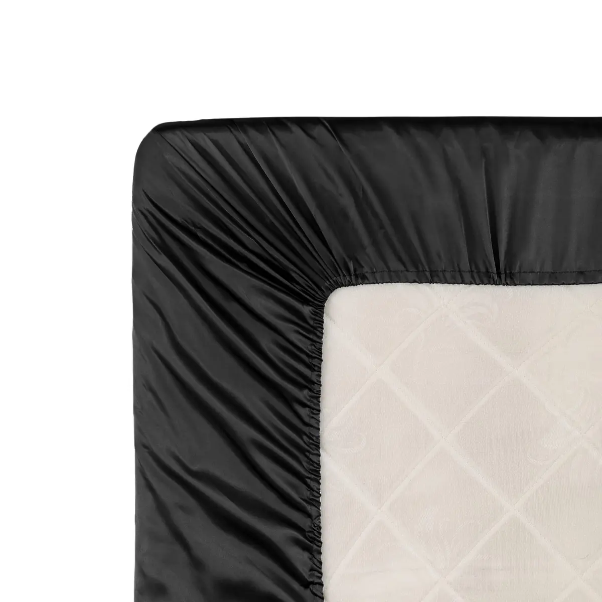 Homiest Black Satin Fitted Sheet King Deep Pocket | Silky, Luxurious, Deep Fit (70-120 chars) - view 6