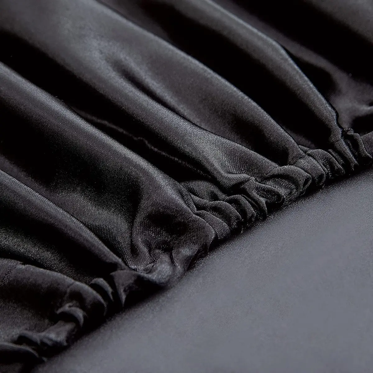 Homiest Black Satin Fitted Sheet King Deep Pocket | Silky, Luxurious, Deep Fit (70-120 chars) - view 4