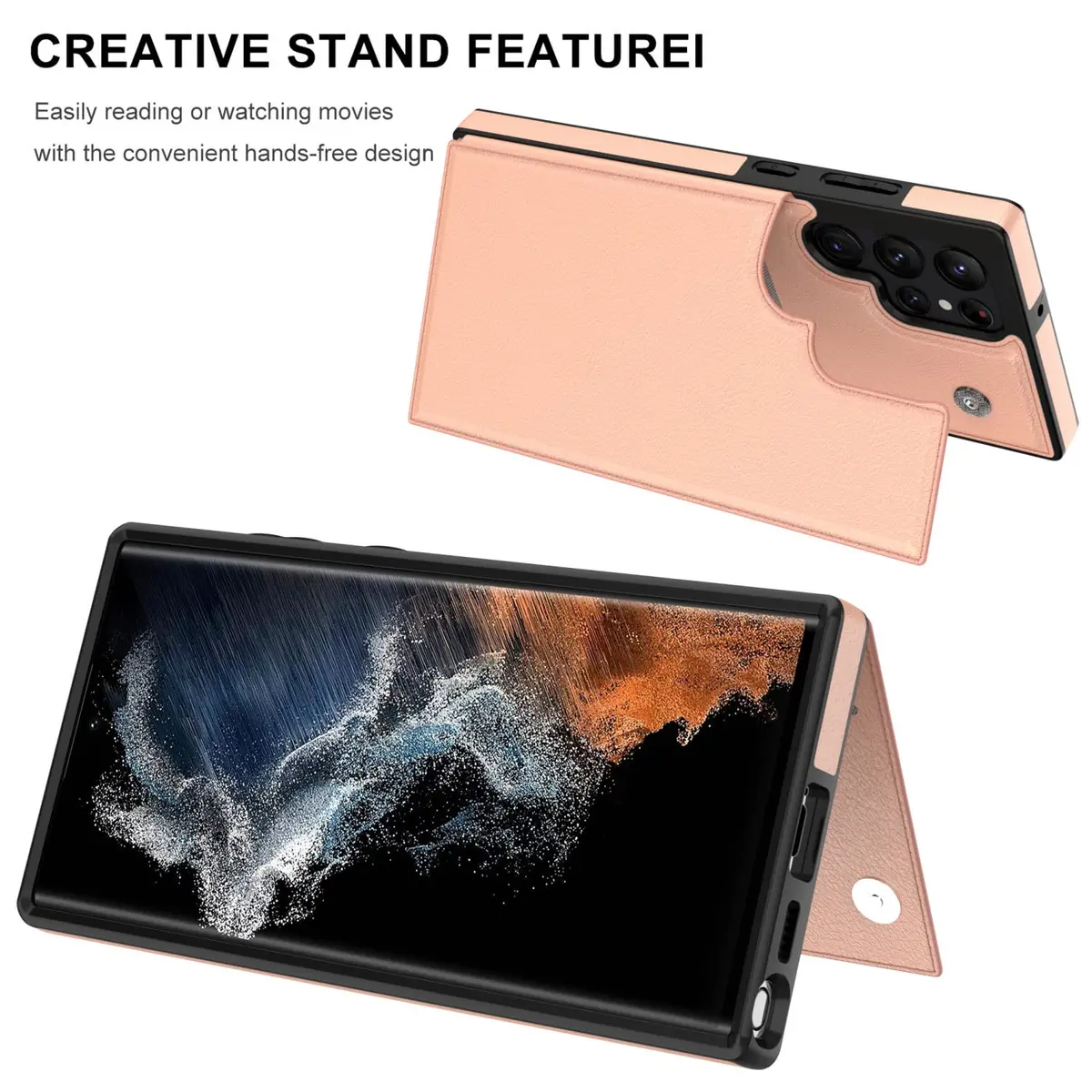 LETO Luxury Flip Folio Leather Wallet Case for Samsung Galaxy S22 Ultra 6.8" (17.3cm) | Protective Phone Case with Card Slots & Kickstand - view 4