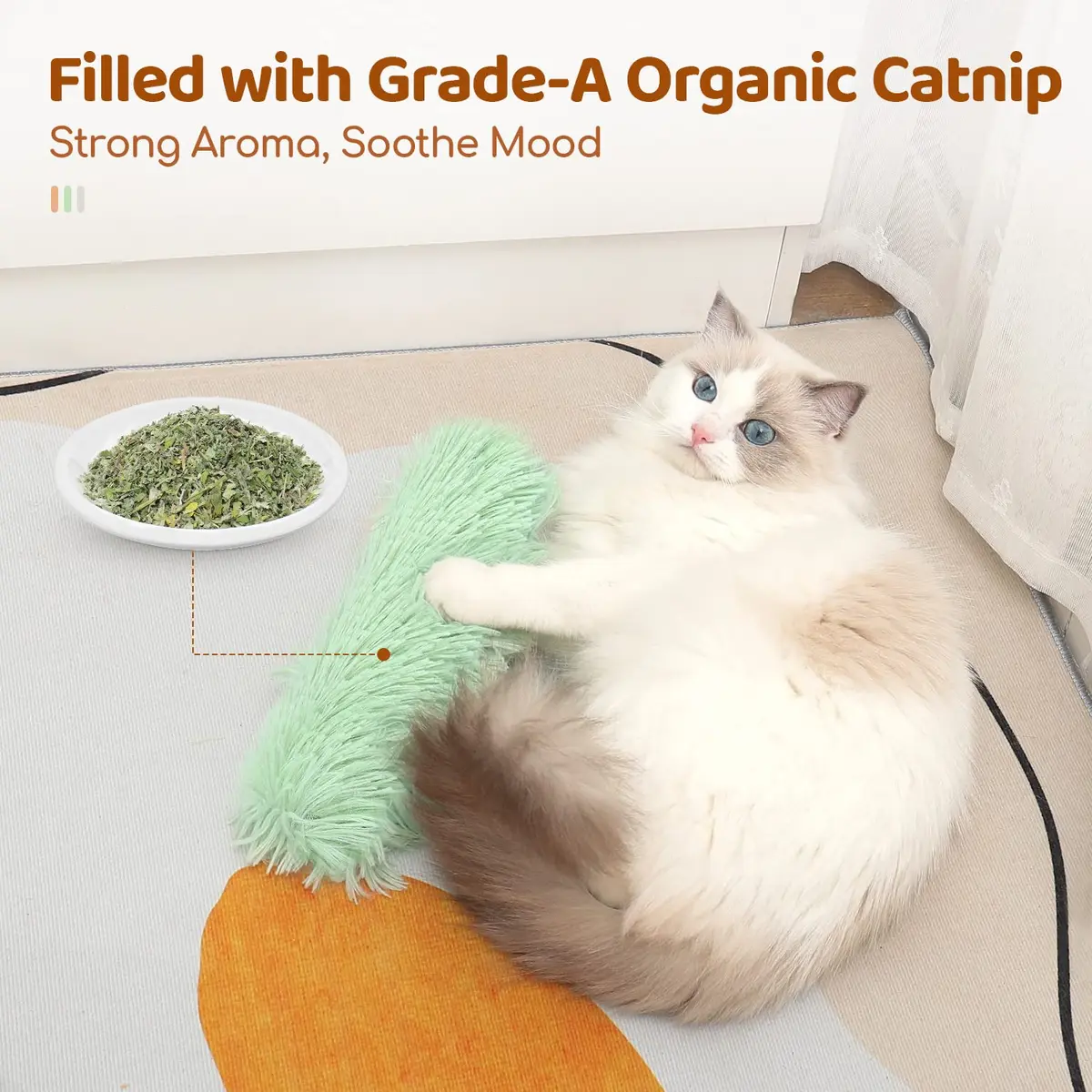 Potaroma Cat Toys Pillows, 3 Pack, Catnip Inside | Indoor Interactive Fun for Cats - view 3