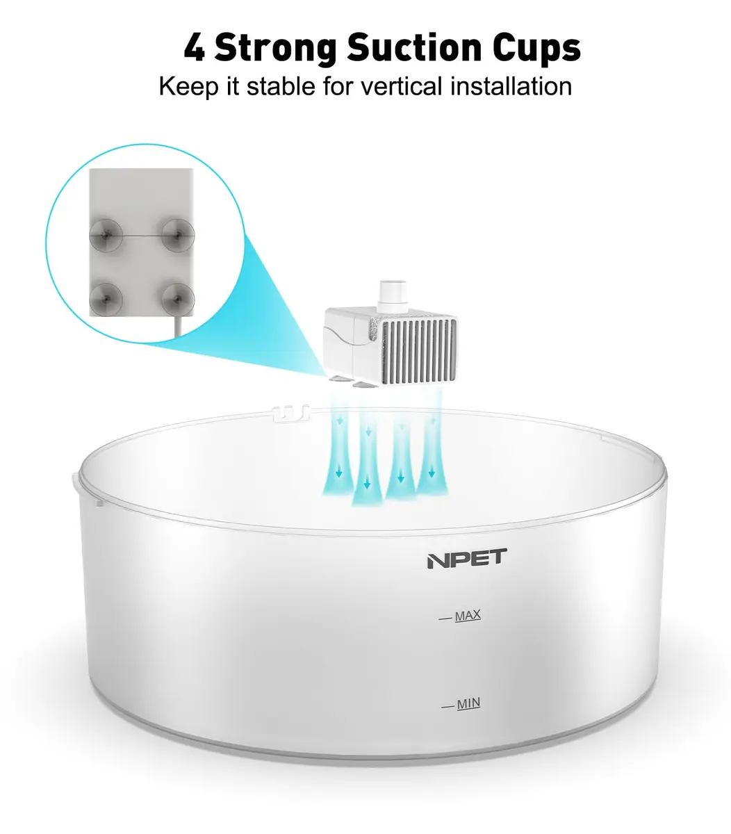 NPET DF10 Dog Water Fountain Replacement Pump | Large Capacity, BPA-Free, Ultra-Quiet, 5L - view 3