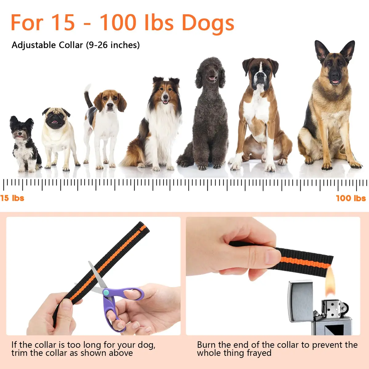 MAISOIE Dog Training Collar with Remote - 1300ft Range, IPX7 Waterproof Receiver, 3 Modes (Beep, Vibration, Static) for Small to Large Dogs - view 7