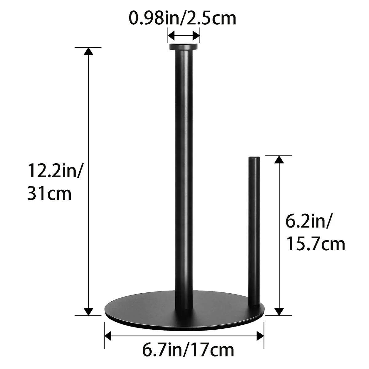 OBODING Matte Black Stainless Steel Paper Towel Holder Stand | Countertop Organization for Standard & Large Rolls - view 7