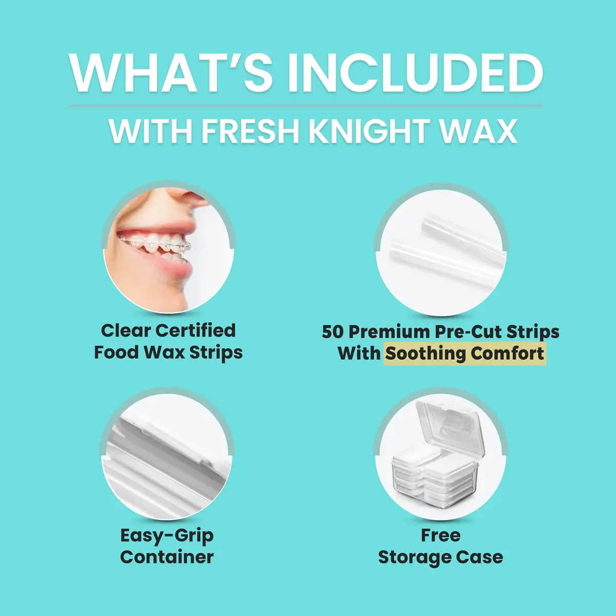 Fresh Knight Braces Wax Aloe Green 50 Strips (10 Cases) | Orthodontic Comfort Wax - view 5