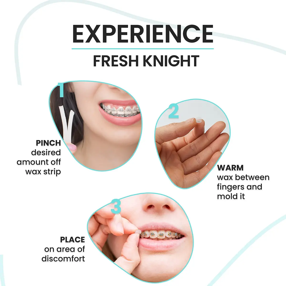 Fresh Knight Braces Wax Aloe Green 50 Strips (10 Cases) | Orthodontic Comfort Wax - view 7