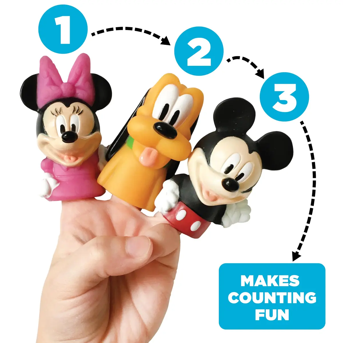 Disney Mickey Mouse & Friends 10 Piece Finger Puppet Set | Waterproof Educational Play Toys for Kids - view 3