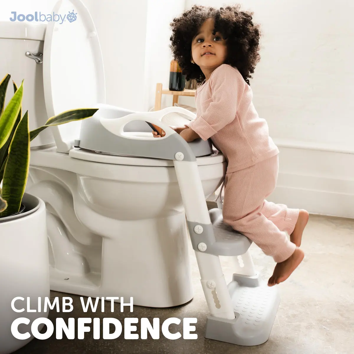 Jool Baby Step Stool with 2 Step Ladder for Toddlers | Adjustable Height & Splash Guard (Gray) - view 6