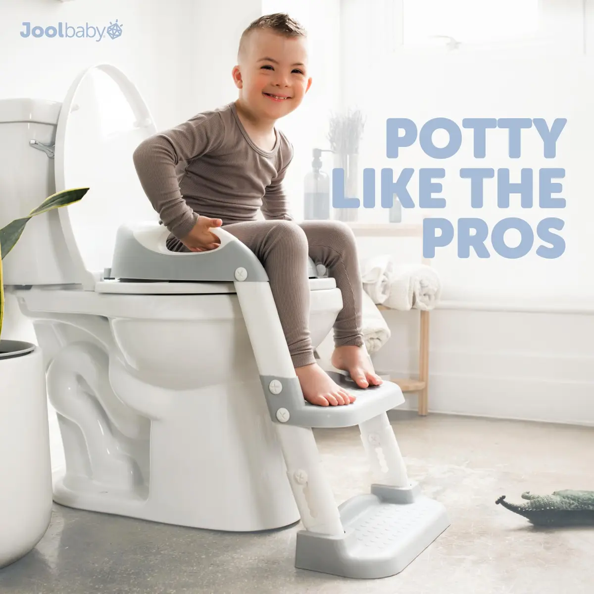 Jool Baby Step Stool with 2 Step Ladder for Toddlers | Adjustable Height & Splash Guard (Gray) - view 8