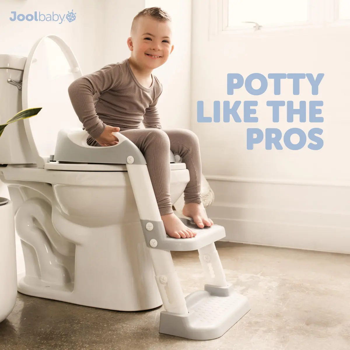 Jool Baby Step Stool with 2 Step Ladder for Toddlers | Adjustable Height & Splash Guard (Gray) - view 4