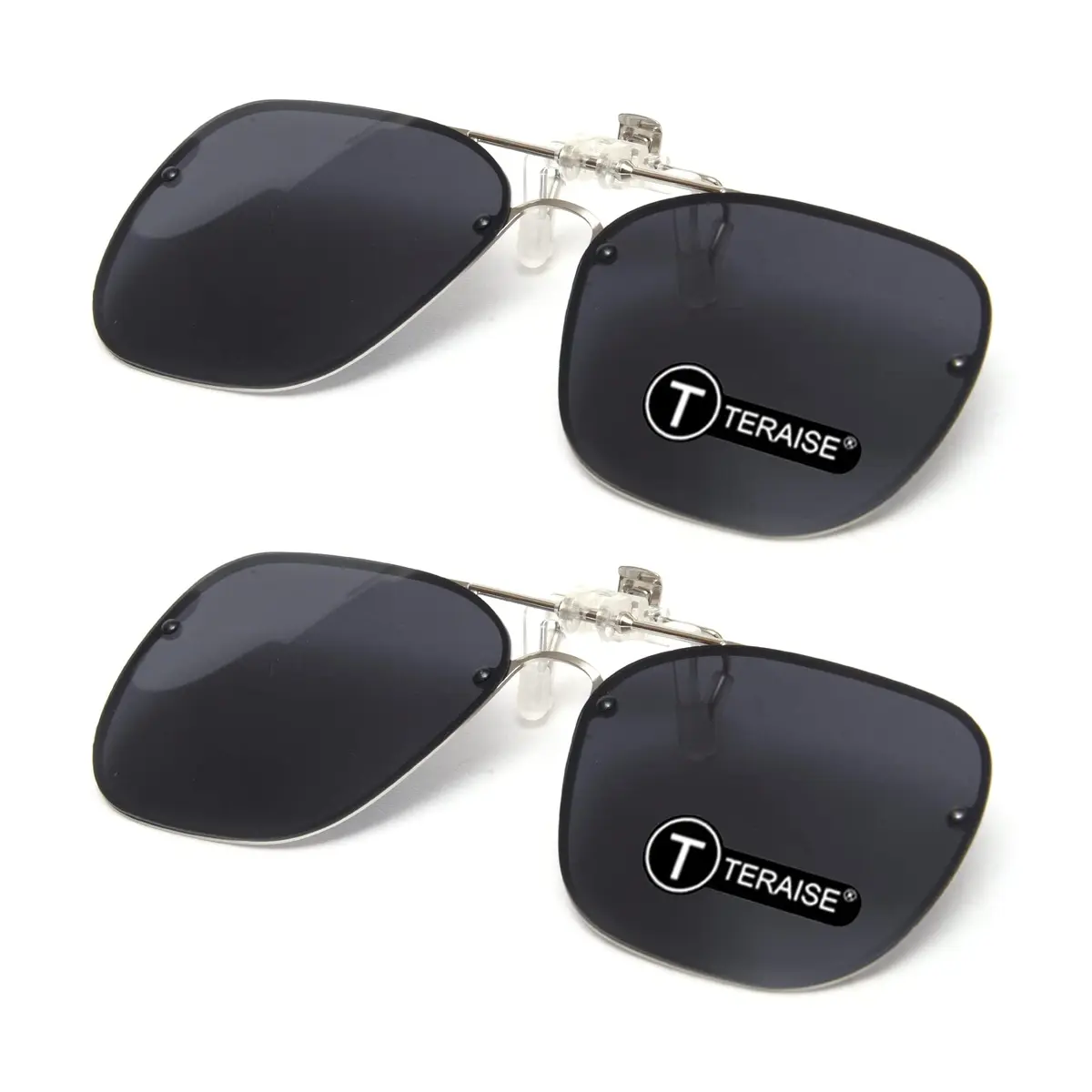 TERAISE Clip On Sunglasses for Prescription Glasses, 2-Pack 60mm (2.36 inches) Polarized UV400 - main product image