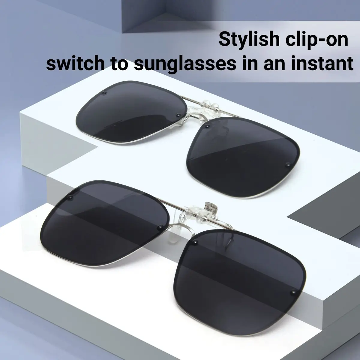 TERAISE Clip On Sunglasses for Prescription Glasses, 2-Pack 60mm (2.36 inches) Polarized UV400 - view 2