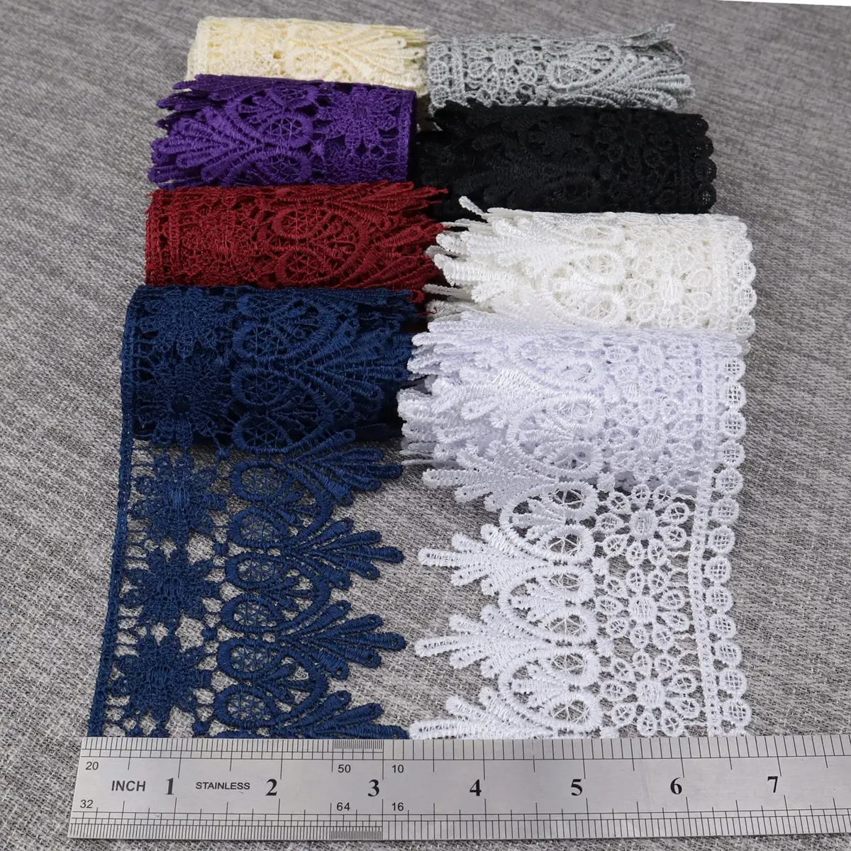AIETSYEI Mix Lace Trim 3.5 Inch Wide Venise Lace Ribbon Embroidered Edge Trim 8.9 cm (3.5 Inch) | Floral Pattern, Polyester Fabric - view 2
