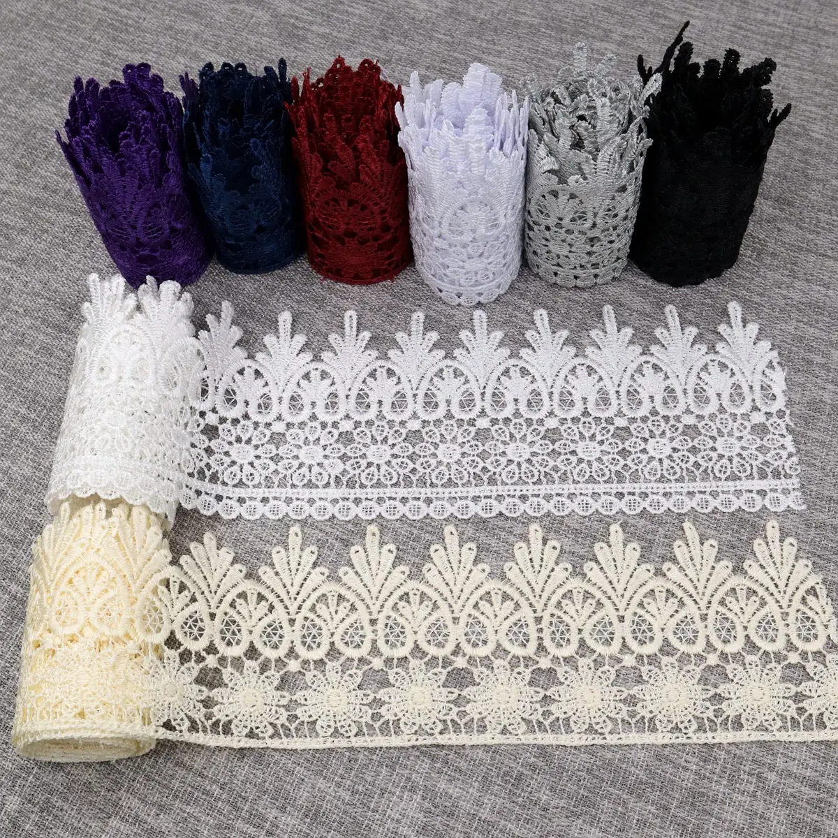 AIETSYEI Mix Lace Trim 3.5 Inch Wide Venise Lace Ribbon Embroidered Edge Trim 8.9 cm (3.5 Inch) | Floral Pattern, Polyester Fabric - view 4