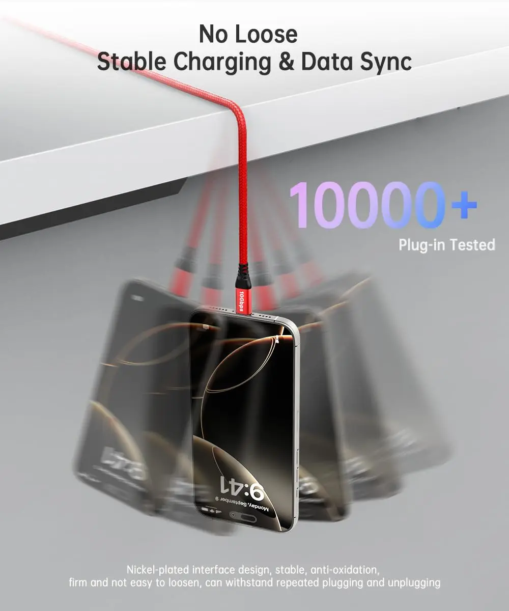 LDLrui USB C Data Cable 10ft | 10Gbps Transfer & 65W Fast Charging, Braided - view 4