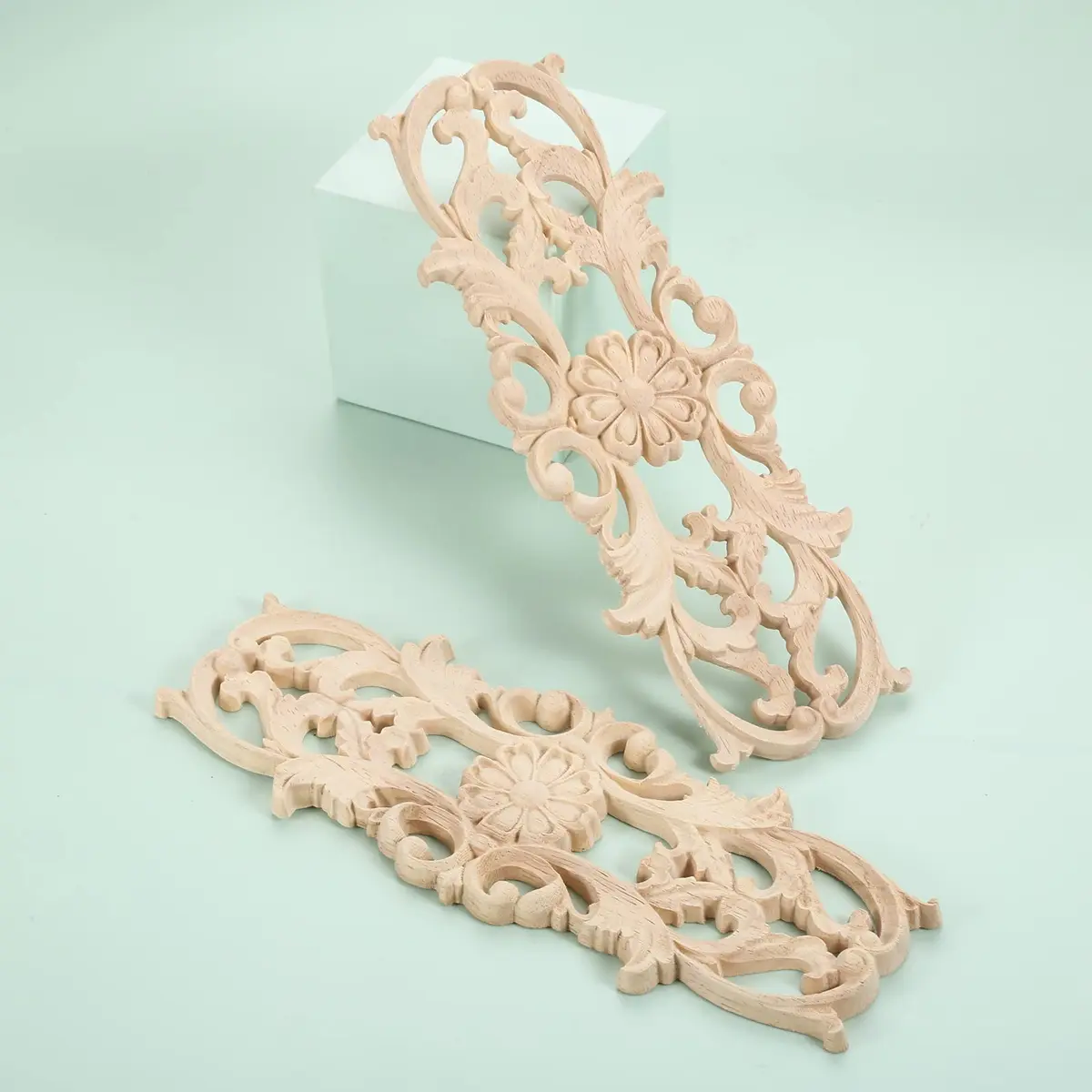MUXSAM Wood Carved Appliques 22x8 cm (8.7"x3.2") | French Country Style Oak Wood Decals for Furniture - view 6