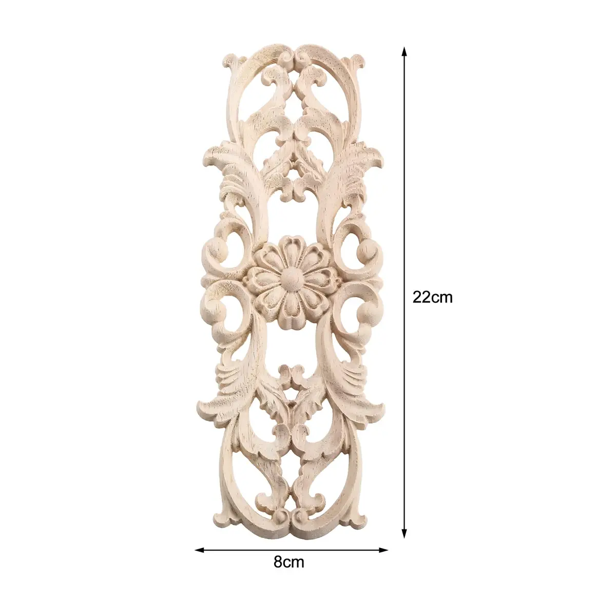 MUXSAM Wood Carved Appliques 22x8 cm (8.7"x3.2") | French Country Style Oak Wood Decals for Furniture - view 2