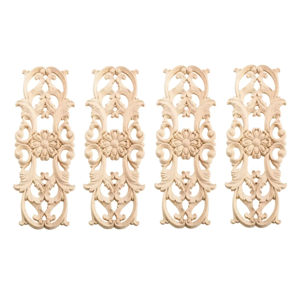 MUXSAM Wood Carved Appliques 22x8 cm (8.7"x3.2") | French Country Style Decorative Onlays - main product image