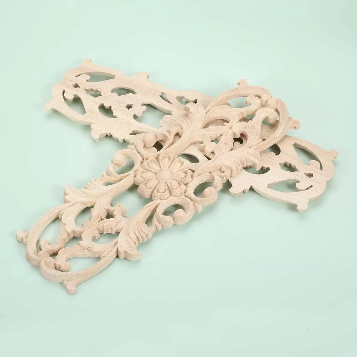 MUXSAM Wood Carved Appliques 22x8 cm (8.7"x3.2") | French Country Style Decorative Onlays - view 8