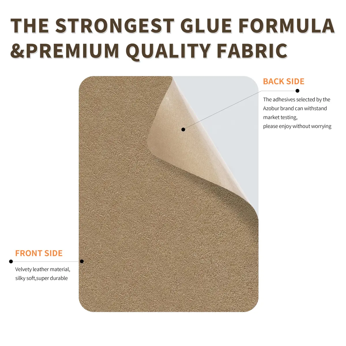 Azobur Self-Adhesive Fabric Repair Patch 6 pcs | Microfiber Suede for Sofa & Furniture - view 3