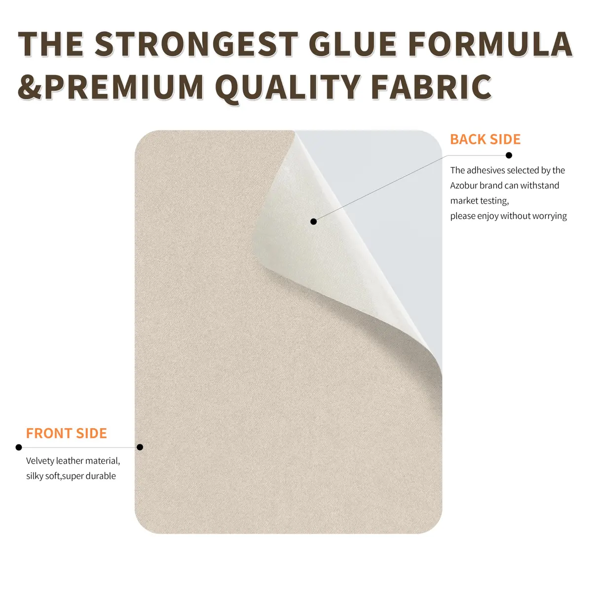 Azobur Fabric Repair Patch 6 Piece Microfiber Self Adhesive for Sofa Beige | Quick Fix & Luxurious Look - view 3