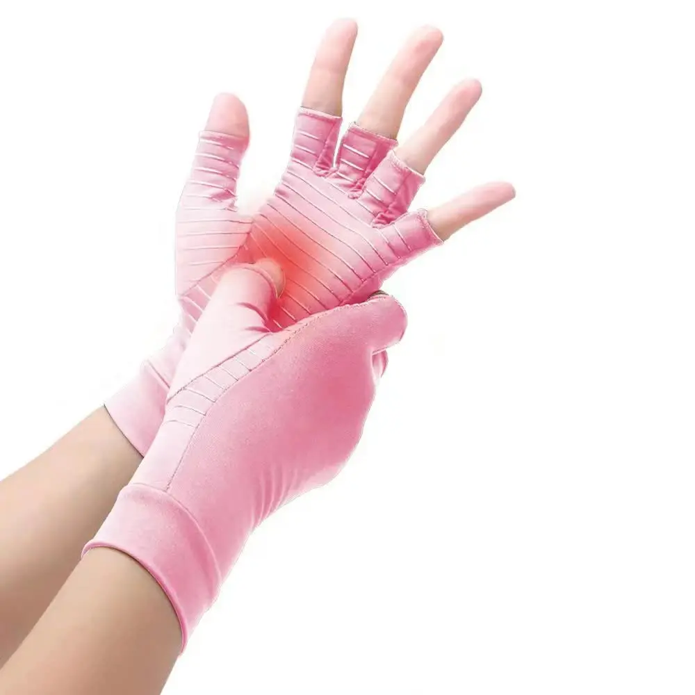 Waxden Copper Compression Arthritis Gloves, Fingerless Support for Hands & Fingers, Pain Relief & Healing, Unisex, 1 Pair - main product image