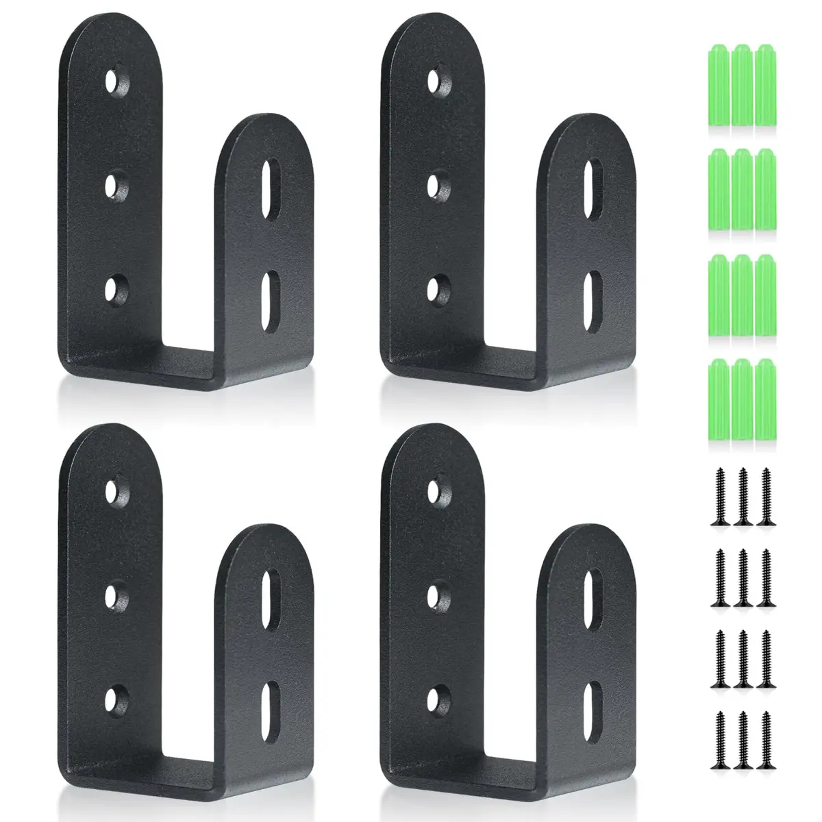 Riuog Heavy Duty Door Barricade Brackets 4 Pack | Rust-Resistant Metal, 2x4 Lumber Compatible, Indoor & Outdoor Security - main product image