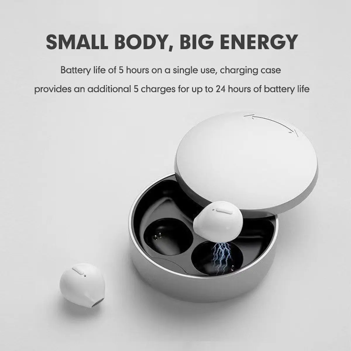 Xmenha Mini Invisible Wireless Earbuds Bluetooth 5.0 | Discreet Sleep Earbuds for Small Ears - view 6
