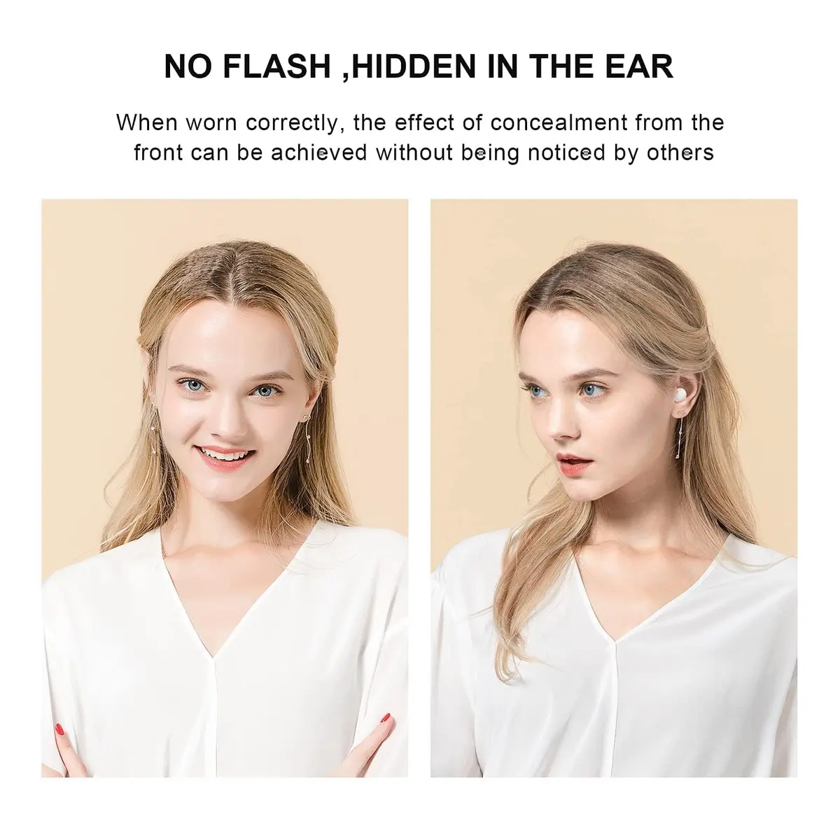 Xmenha Mini Invisible Wireless Earbuds Bluetooth 5.0 | Discreet Sleep Earbuds for Small Ears - view 3