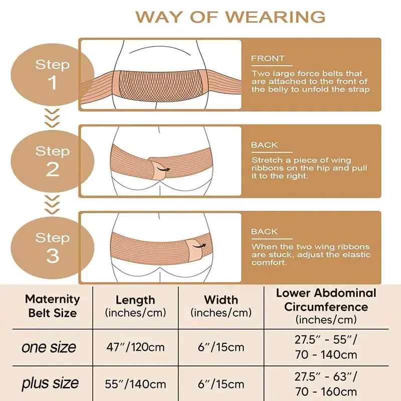 AIWITHPM Pregnancy Support Belt for Back Pain Relief | 27.5"-55" Adjustable Size - view 4