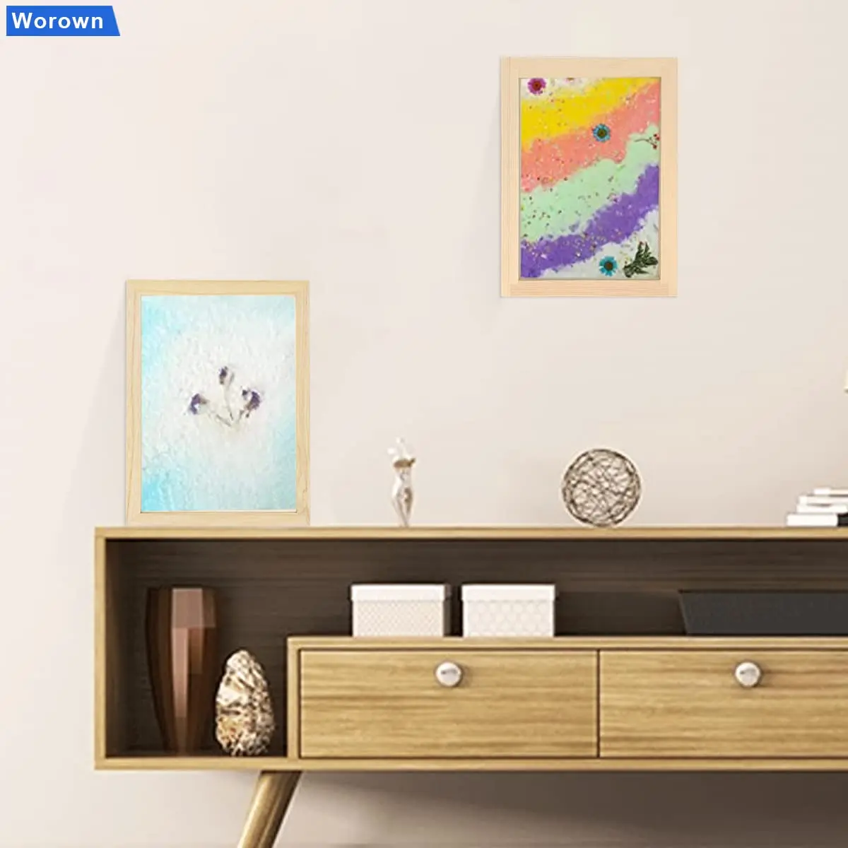 Worown 5 Sizes Wooden Paper Making Frames | DIY Eco-Friendly Craft Kit for Handmade Paper - view 5