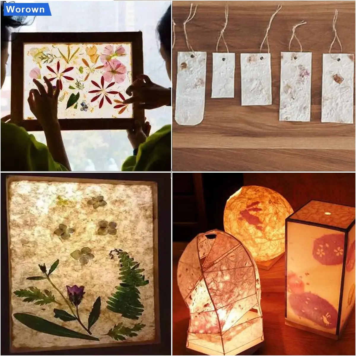 Worown 5 Sizes Wooden Paper Making Frames | DIY Eco-Friendly Craft Kit for Handmade Paper - view 6