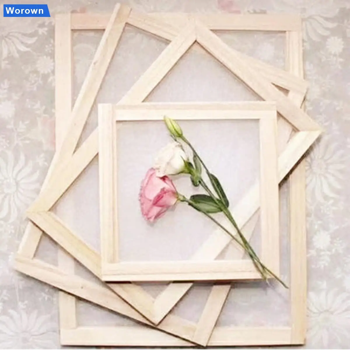 Worown 5 Sizes Wooden Paper Making Frames | DIY Eco-Friendly Craft Kit for Handmade Paper - view 3