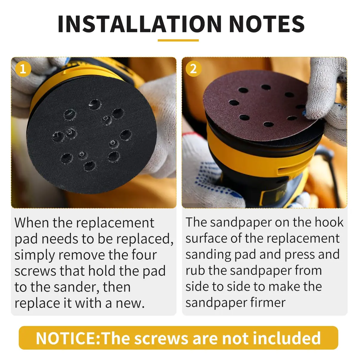 Gnellkoor 5 Inch Orbital Sander Pad Replacement 2 Pack | Compatible with DeWalt DWE64233 & N329079 - view 4