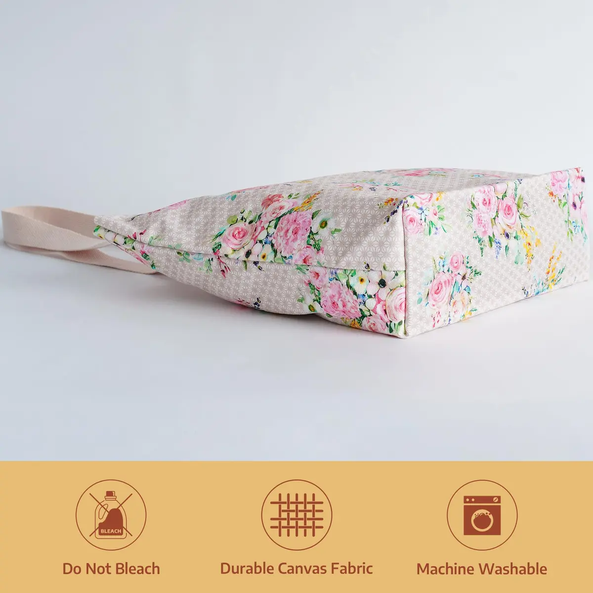 Maison d' Hermine Sweet Rose Lavender Cotton Canvas Tote Bag 45cm (17.7") | Reusable Shoulder Grocery Bag - view 7