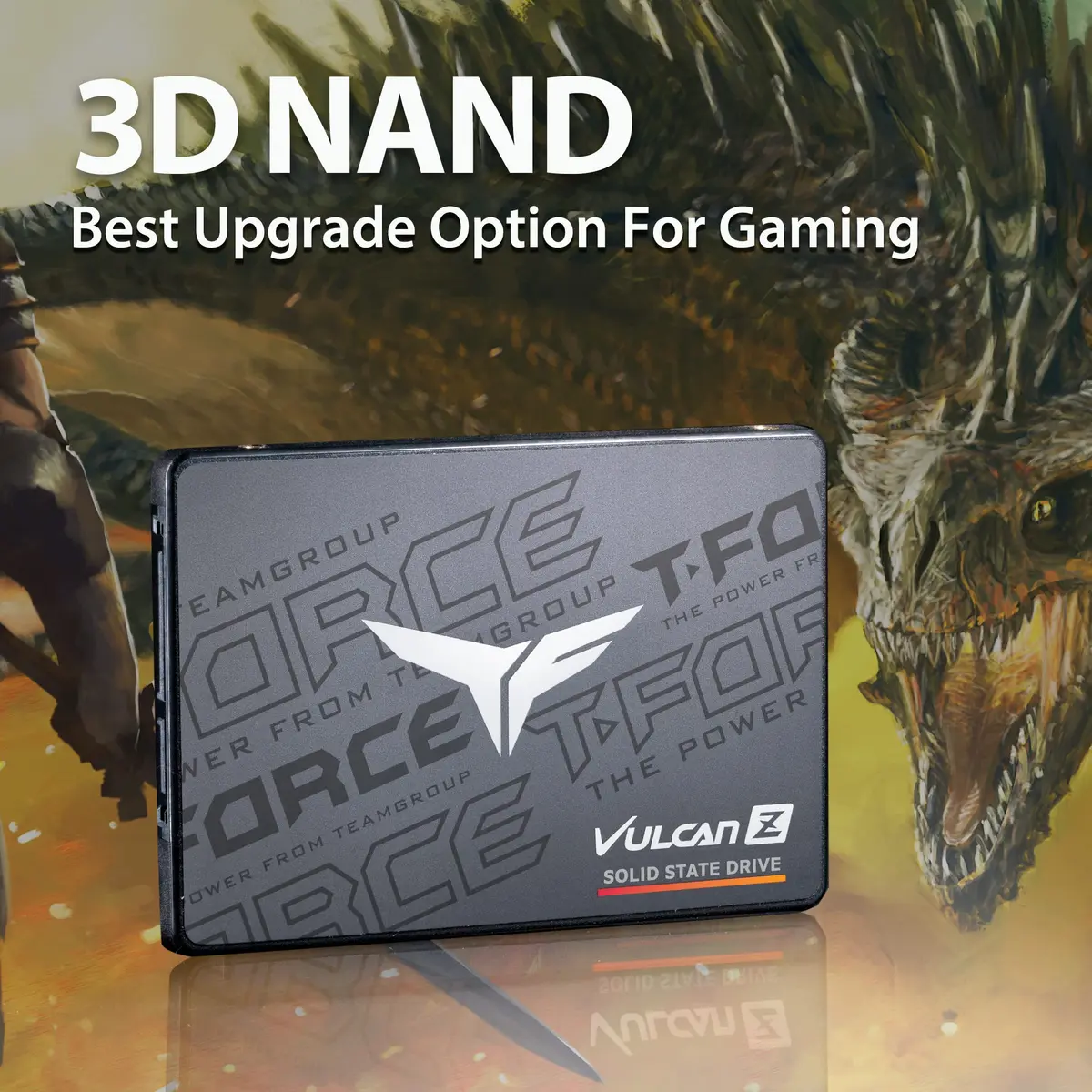 TEAMGROUP T-Force Vulcan Z 2TB SSD | 550/500 MB/s R/W Speed, SATA III, 3D NAND (45g) - view 3