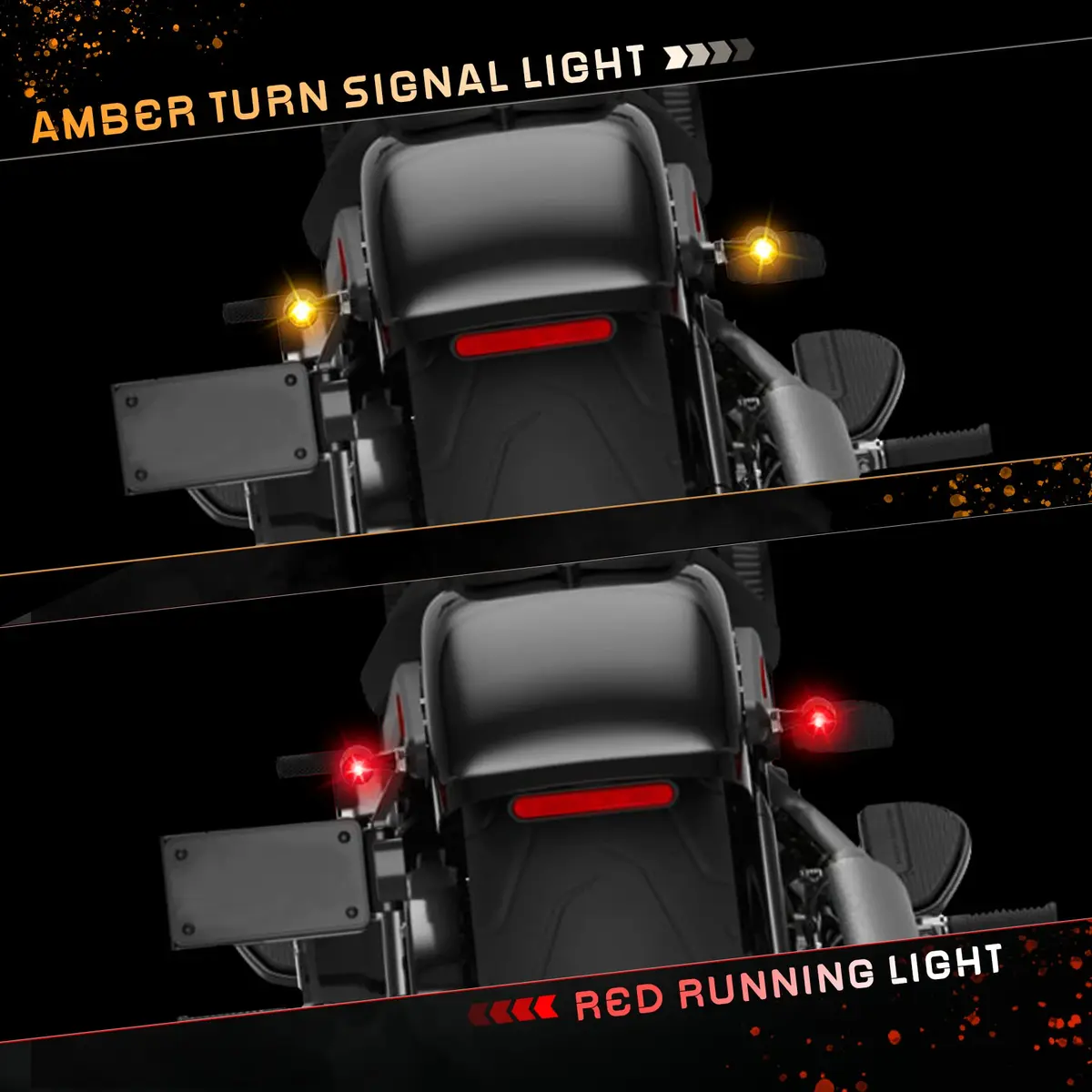 QUASCO Motorcycle LED Turn Signals Amber/Red | Universal 12V Blinkers for Harley Honda Suzuki Yamaha - view 4