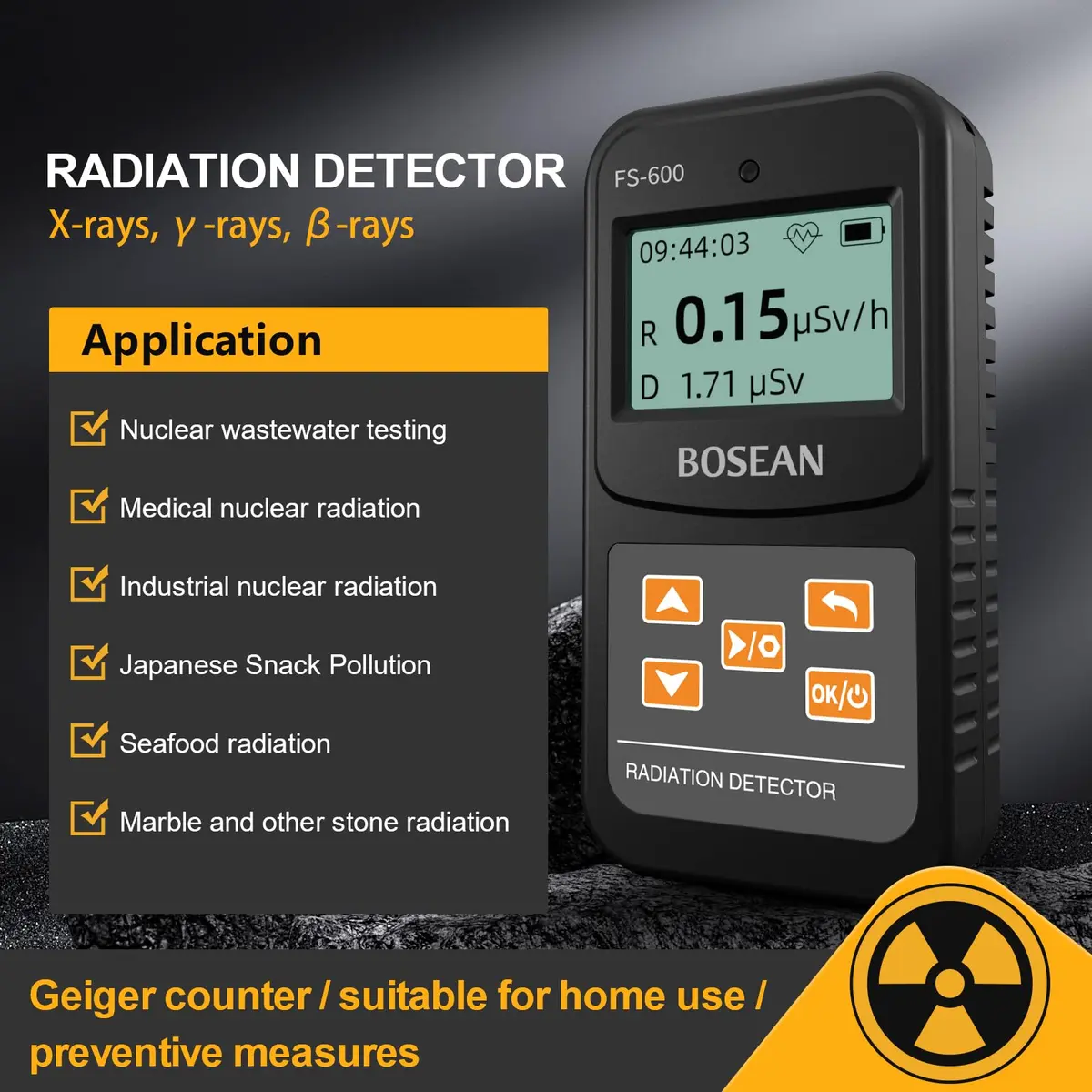 MOESAPU FS-600 Nuclear Radiation Detector Geiger Counter with Click Sound | 145g (5.1 oz) - view 3