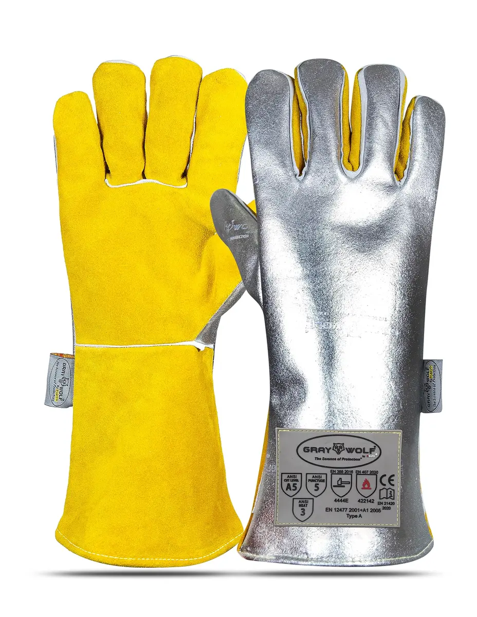 SpecxArmor Graywolf Heat Resistant Welding Glove Large | Fireproof, Kevlar & Leather | 1472°F - main product image
