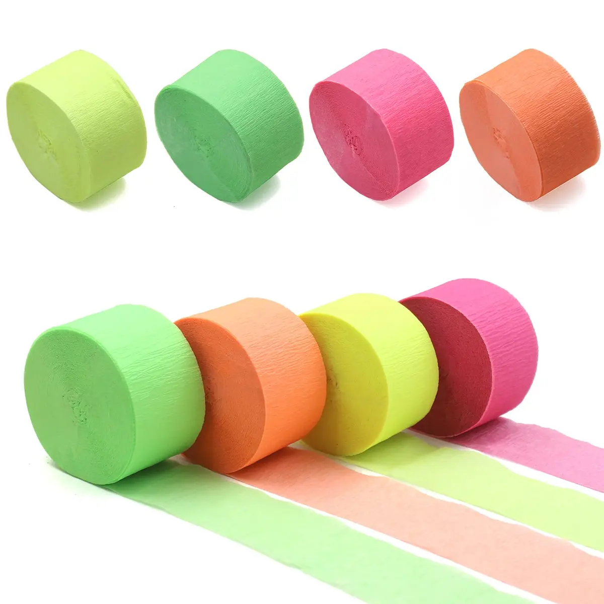MFLUEEWR 420feet Blacklight Party Streamer Decorations 4 Rolls | Glow Crepe Paper for Neon Parties - view 8