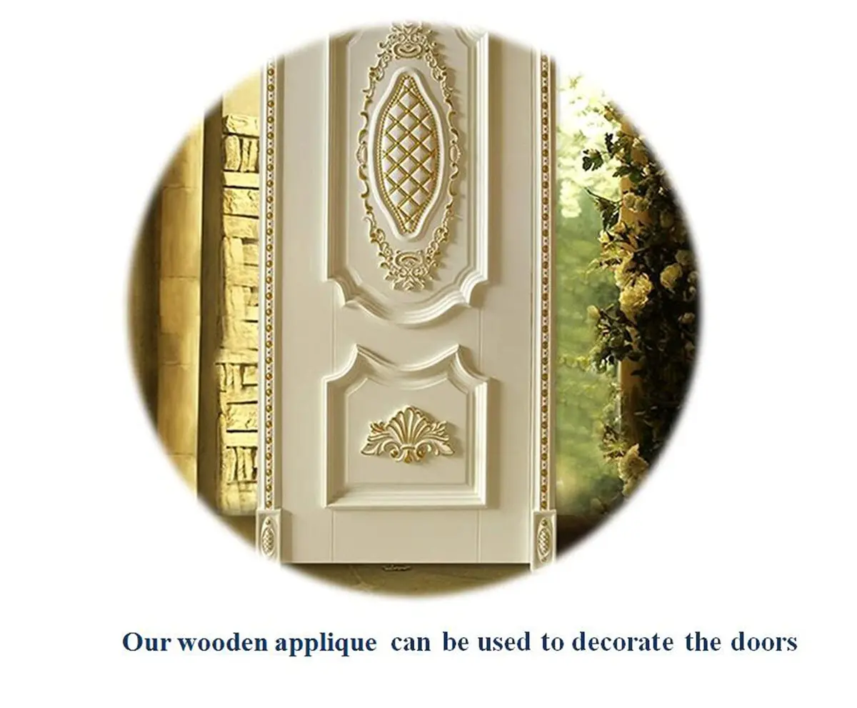 Beoot Wood Carved Corner Furniture Onlay Applique 38x19cm (14.96x7.48inch) | European Style Home Decor - view 5