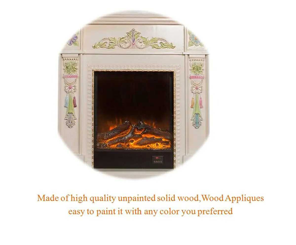 Beoot Wood Carved Corner Furniture Onlay Applique 38x19cm (14.96x7.48inch) | European Style Home Decor - view 6