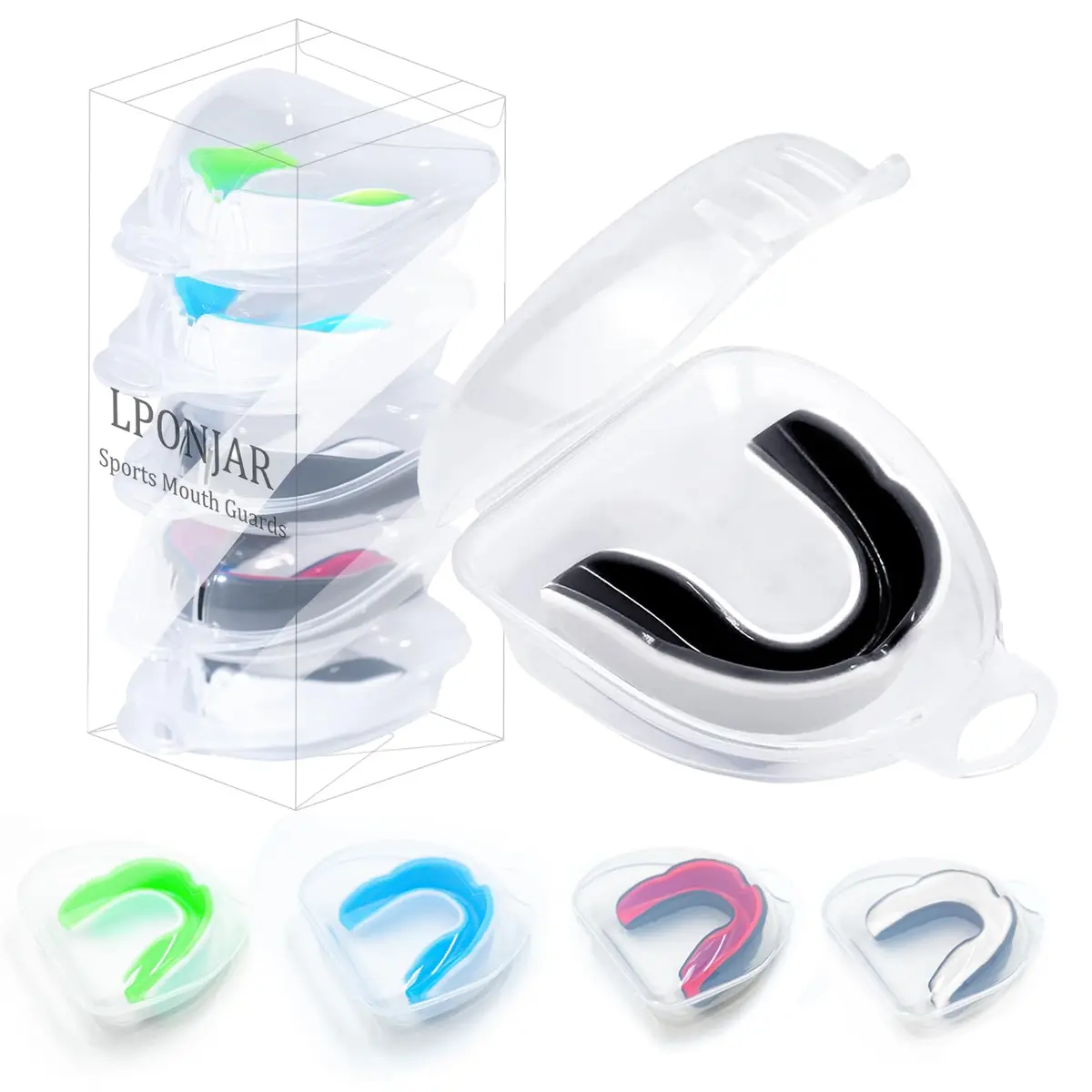 LPONJAR Moldable Sports Mouth Guard for Toddler Kids Youth 5 Pack Small (Under 7 Years Old) | Professional Dental Protection - main product image
