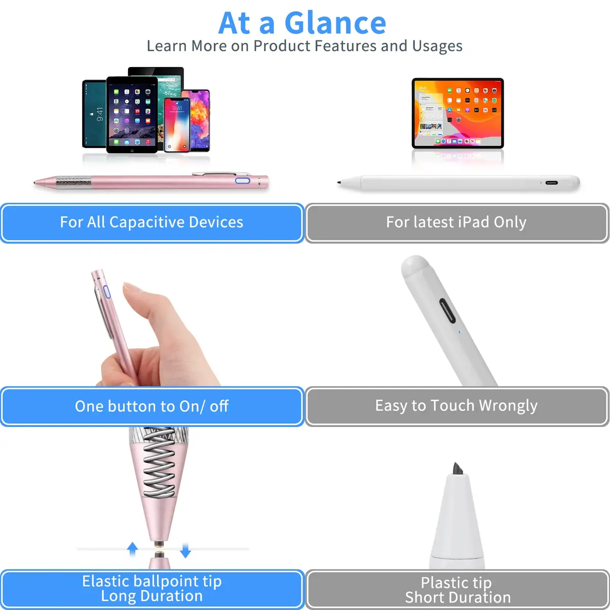 Minilabo Stylus Pencil for iPhone 14/15/16/17 Pro Max Pen, Pink | Precise Active Stylus with 1.5mm Tip - view 6