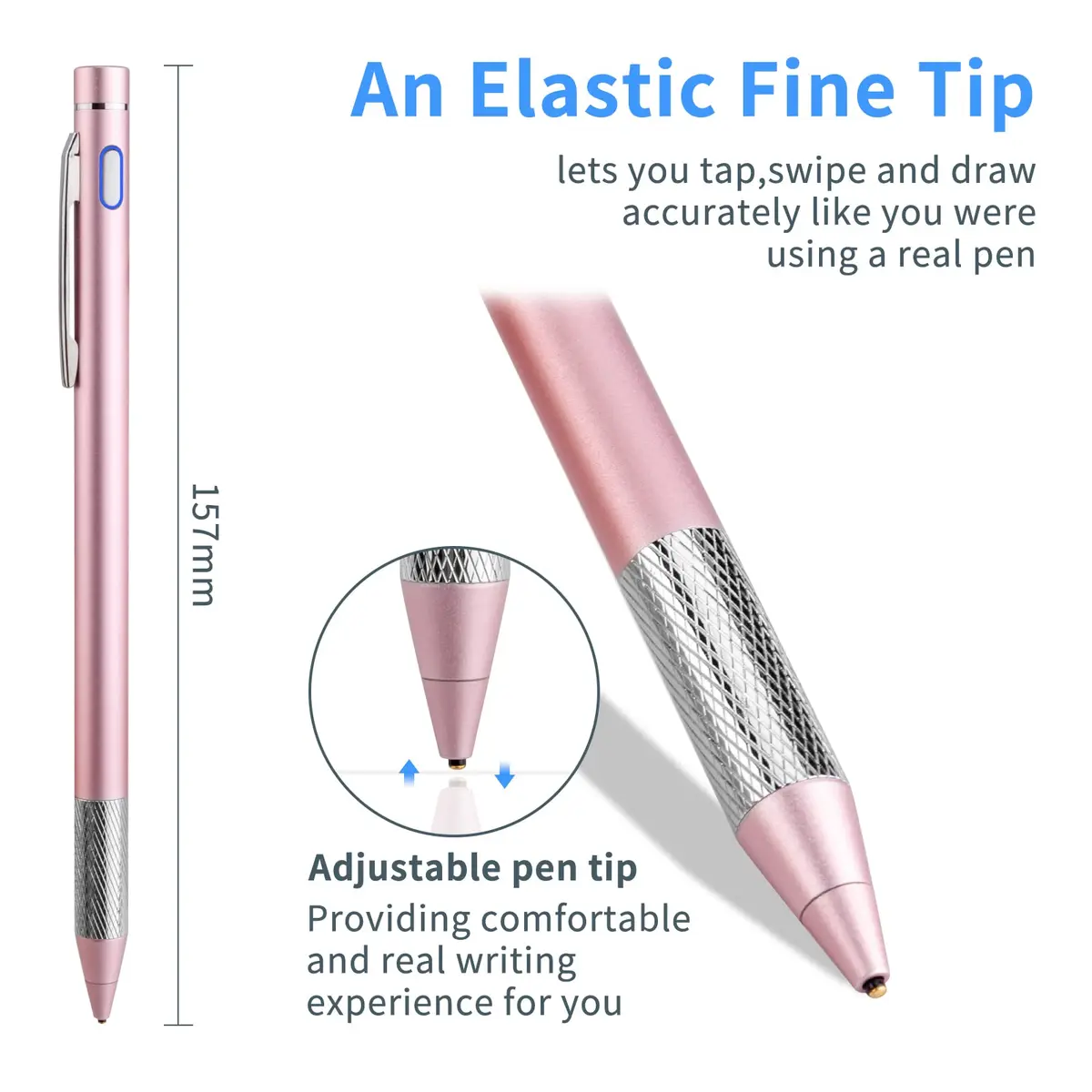Minilabo Stylus Pencil for iPhone 14/15/16/17 Pro Max Pen, Pink | Precise Active Stylus with 1.5mm Tip - view 2