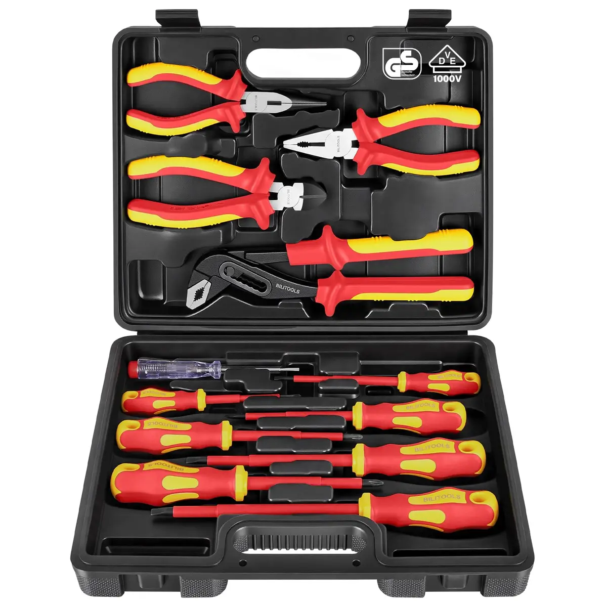 BILITOOLS 12-Piece Insulated Screwdriver & Pliers Set | VDE Certified for 1000V Electrical Work - main product image
