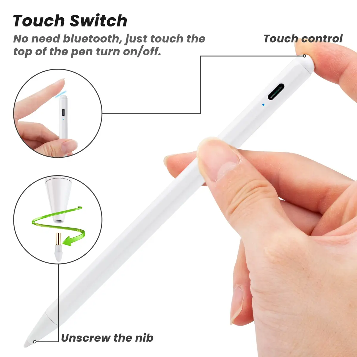 Minilabo iPad Pencil Pro for iPad Pro 11/13-inch M4/M5 | 2X Fast Charge Stylus with Palm Rejection - view 5